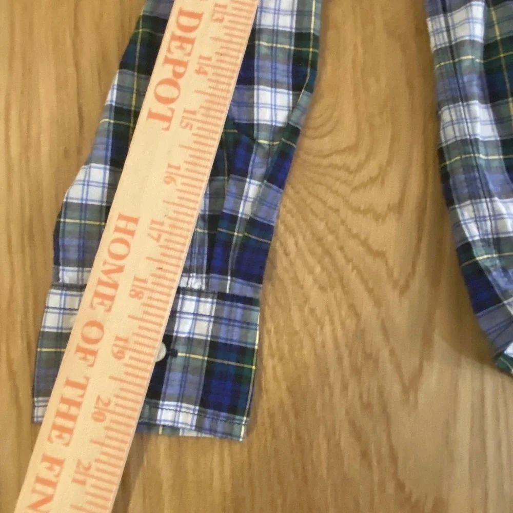 Ralph Lauren L/S Boys Shirt‎ M (10-12) Blue White Plaid Button Down L/S Oxford